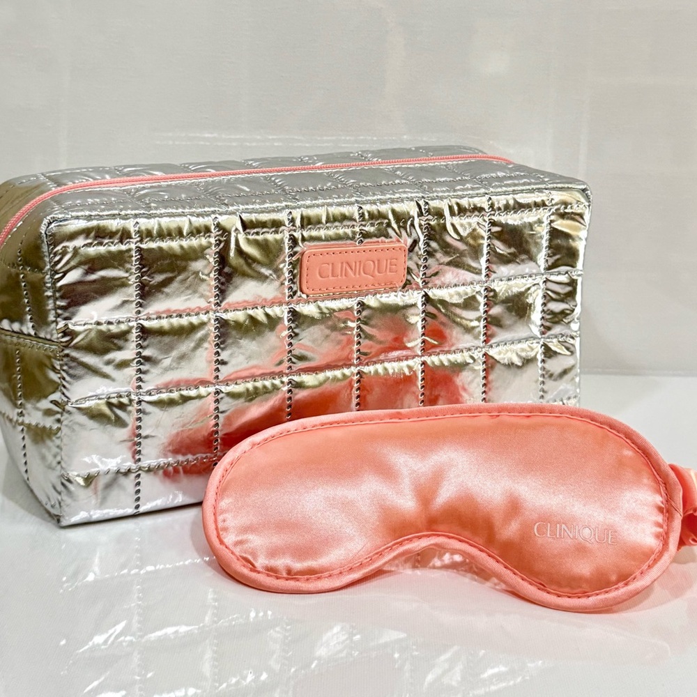 Clinique Large Makeup Bag & Eye Sleep Mask New